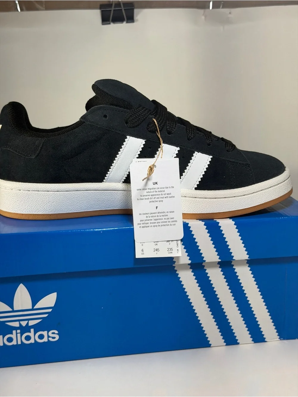 adidas Campus Men's Black Suede Sneakers with White 3-Stripes